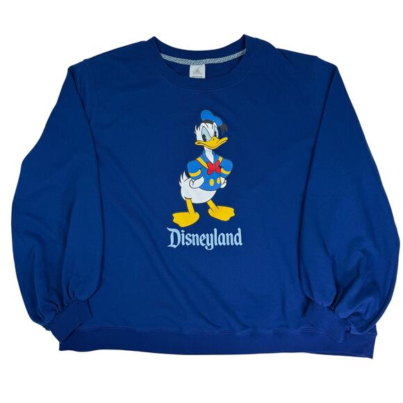 Disneyland Donald Duck Blue Crewneck Sweatshirt Men’s 2XL Vintage Style - Picture 1 of 6
